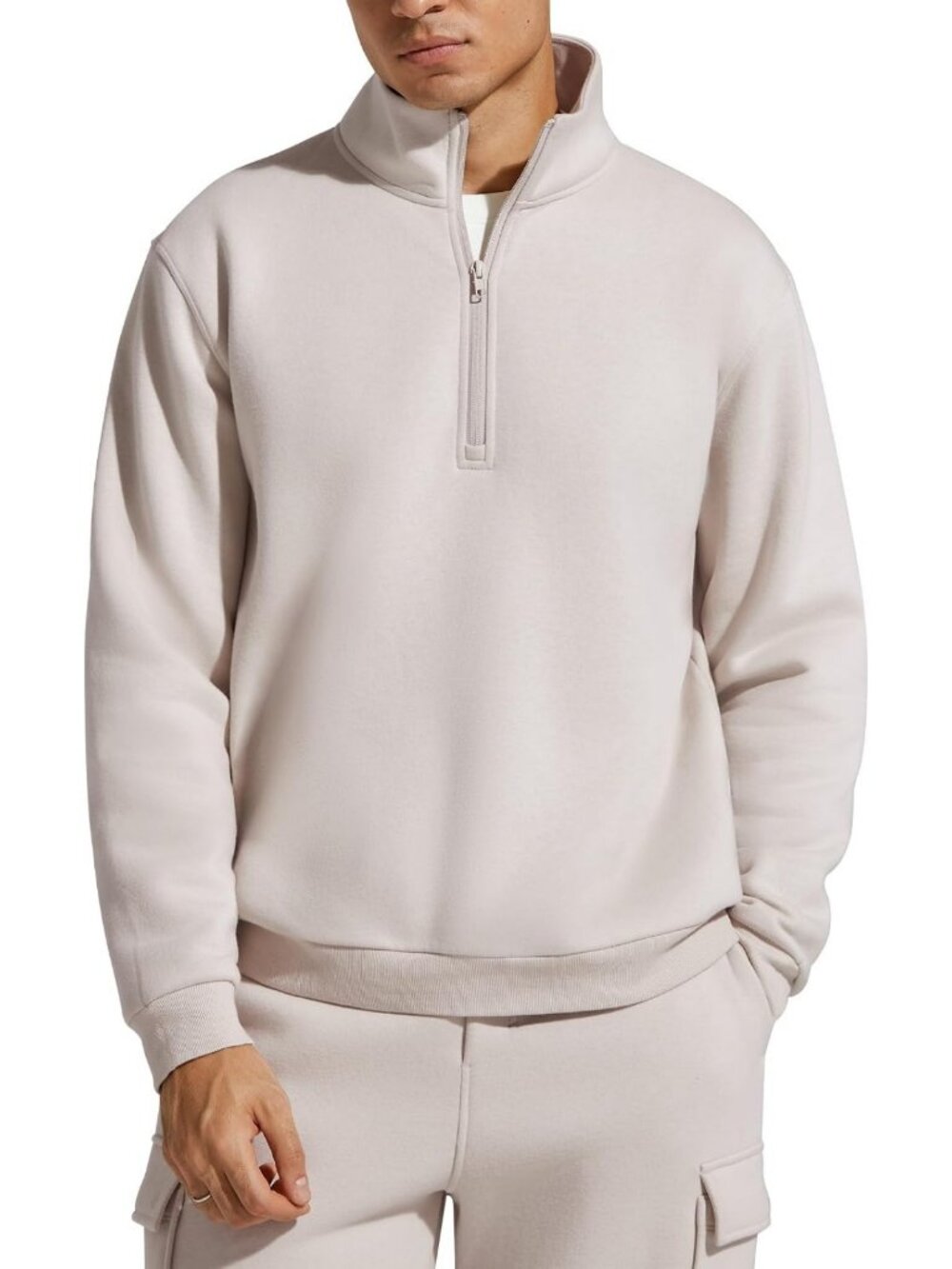 Cozy Fleece Lined Half Zip Pullover Sweatshirt for Men - Perfect Winter Layer